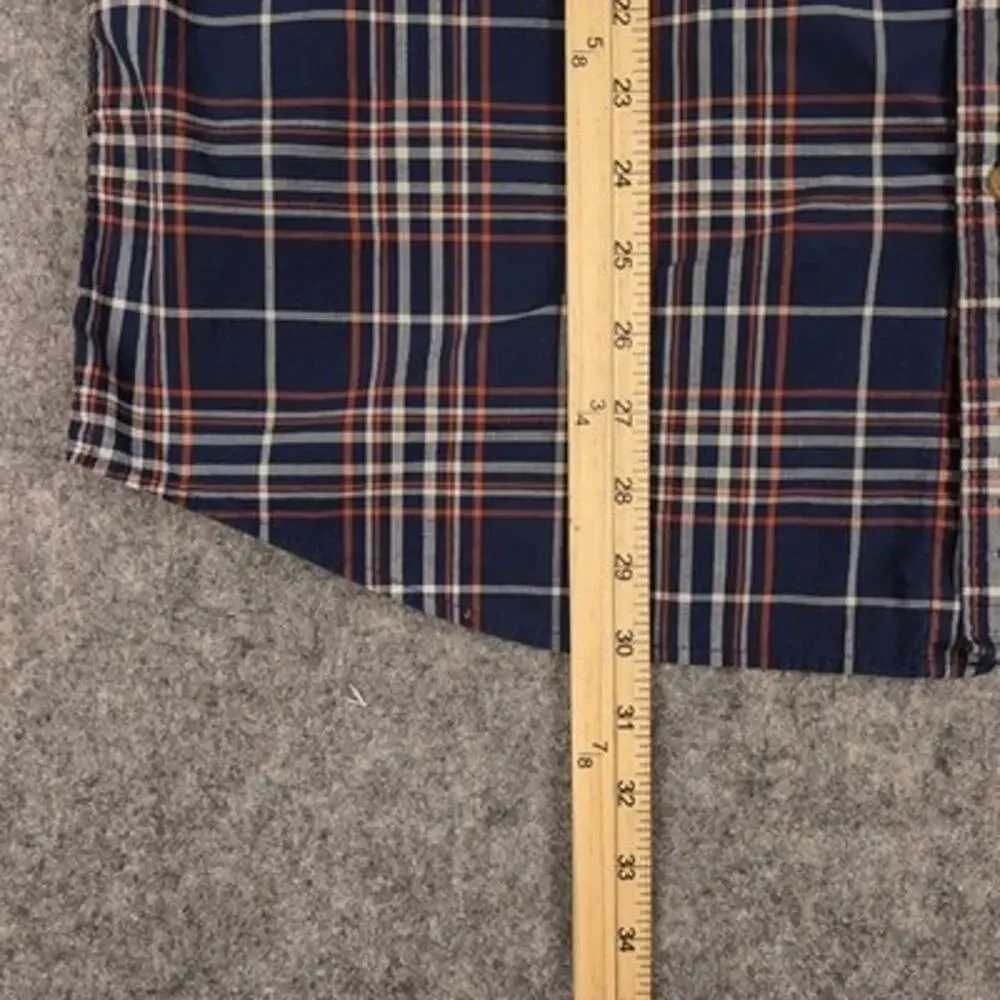 Banana Republic Shirt Mens XL Blue Plaid Button Up Long Sleeve Untucked Fit